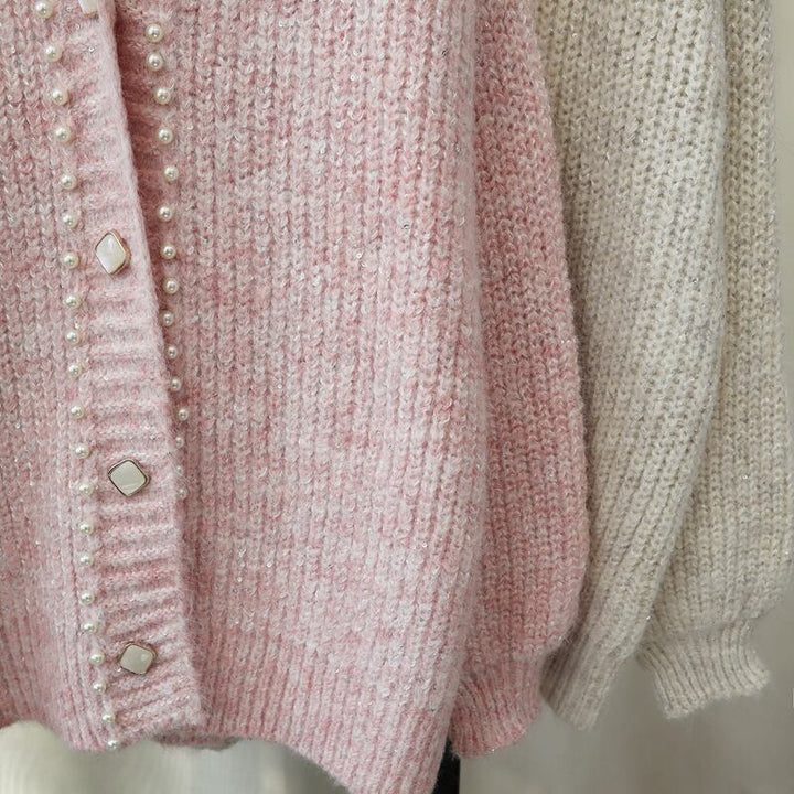 【outer】パールニットカーデ　M28552