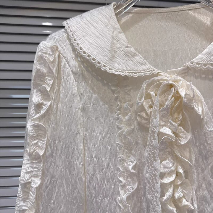 【tops】ピーターパンカラーフレアトップス Q8165