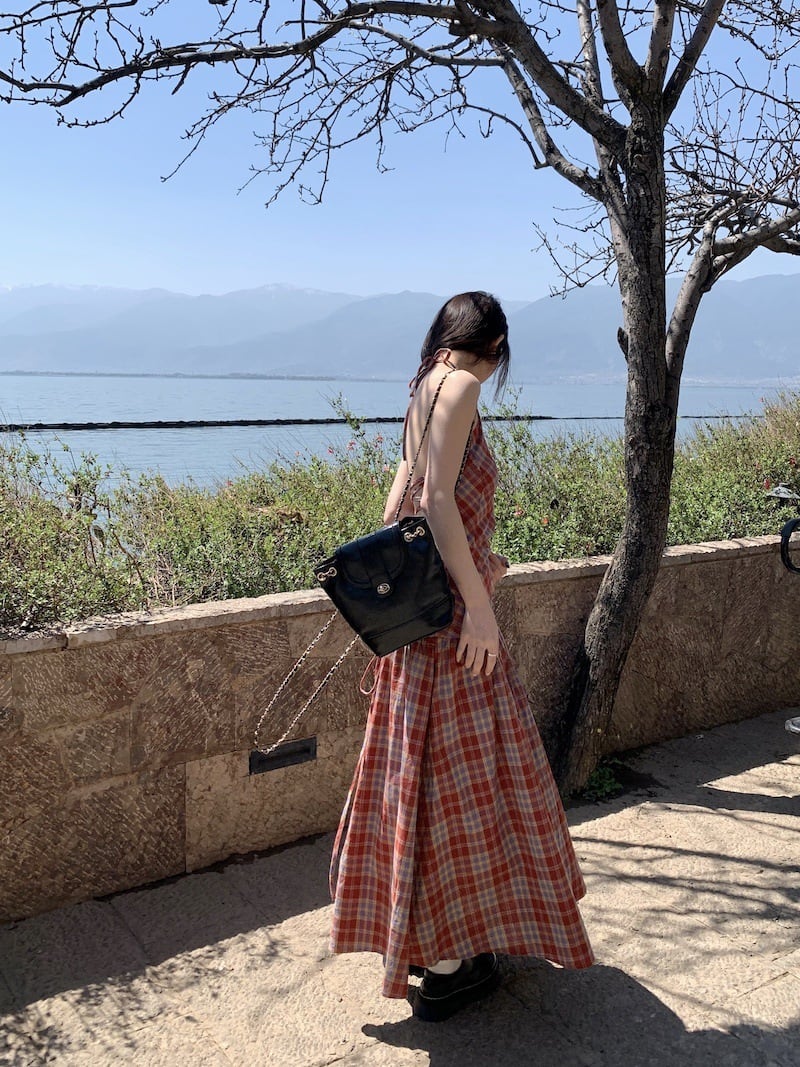 【dress】チェック柄ワンピース　M25103