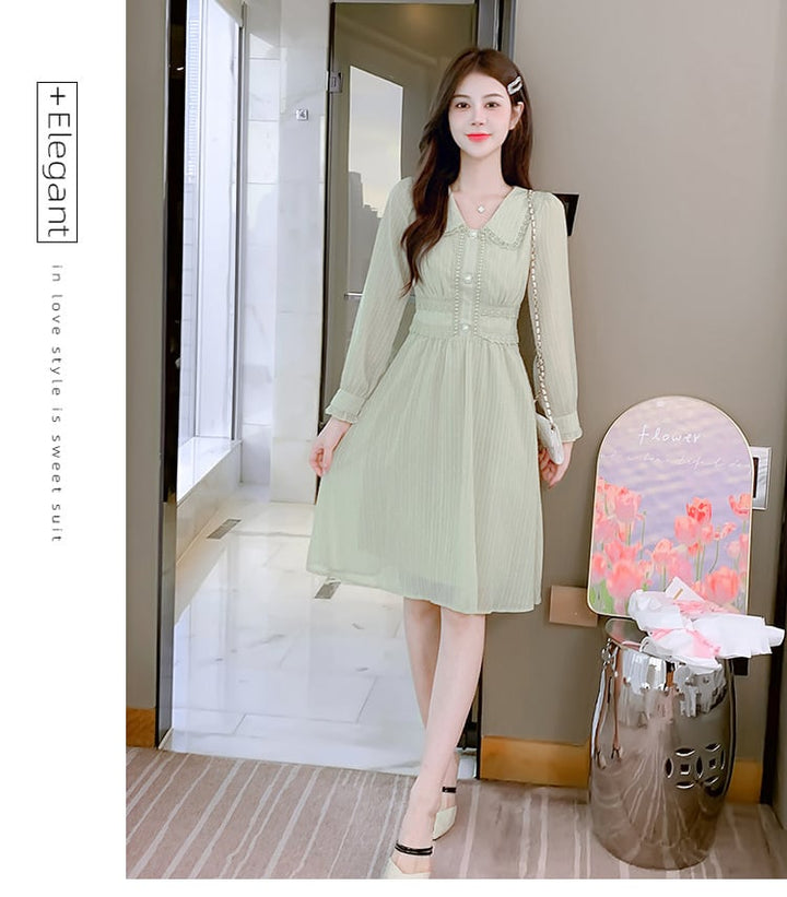 【dress】気質満点大人可愛いスウィートデートワンピース　M17644
