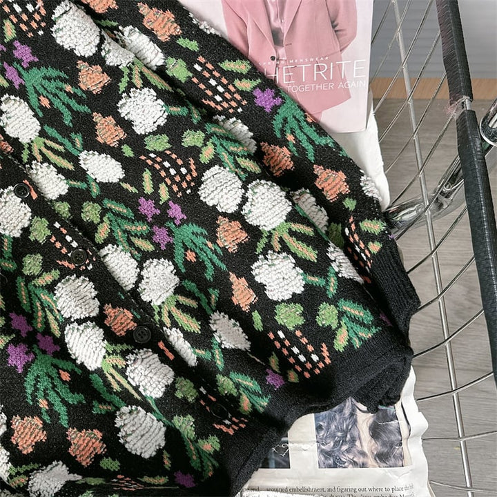 【outer】刺繍ニットカーデ　M25533