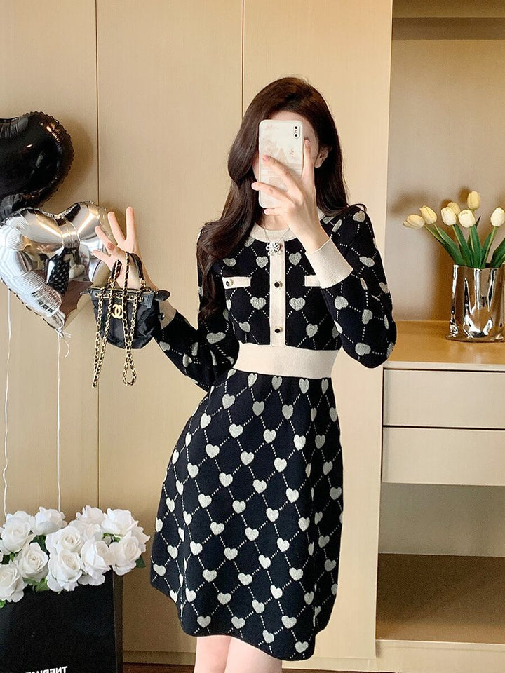 【dress】ジャカードニットワンピース　M28358