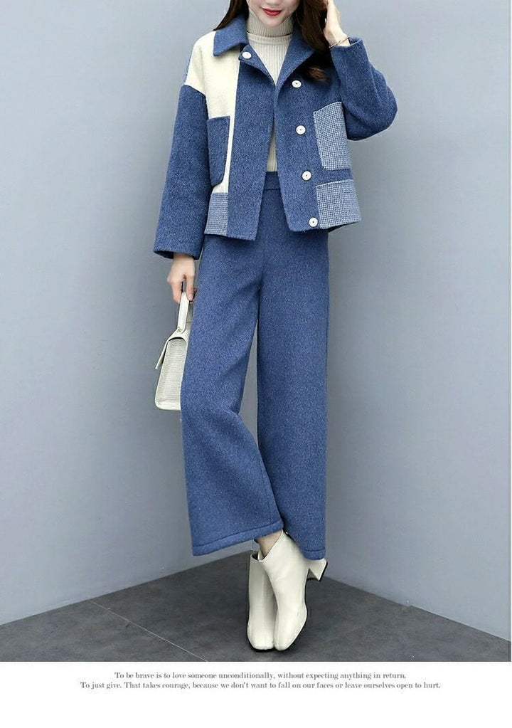 【set】ドッキングコート×ワイドパンツセット　M18521