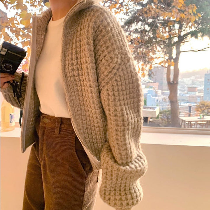 【outer】ファスナーニットカーデ　M26670