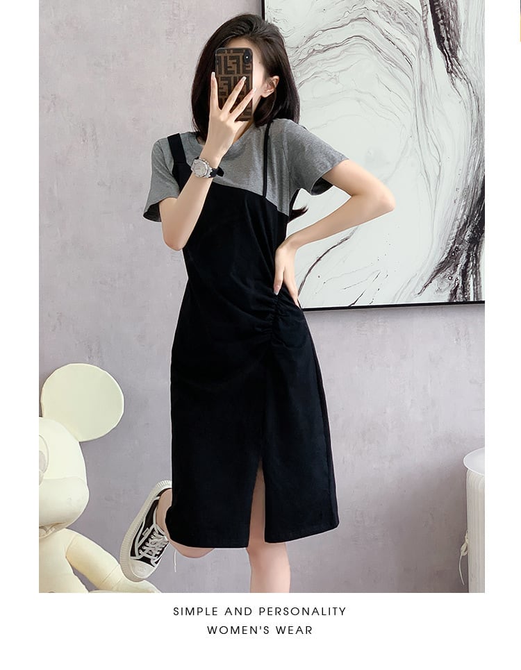 【dress】目立つ！カジュアルTシャツワンピースゆったり　M17225