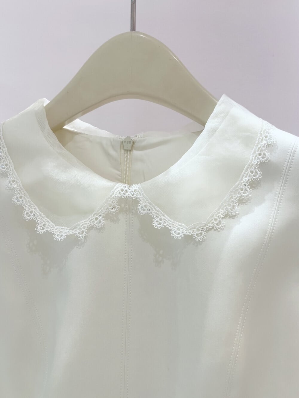 【dress】バックリボンレースドッキングミニワンピース　N3535