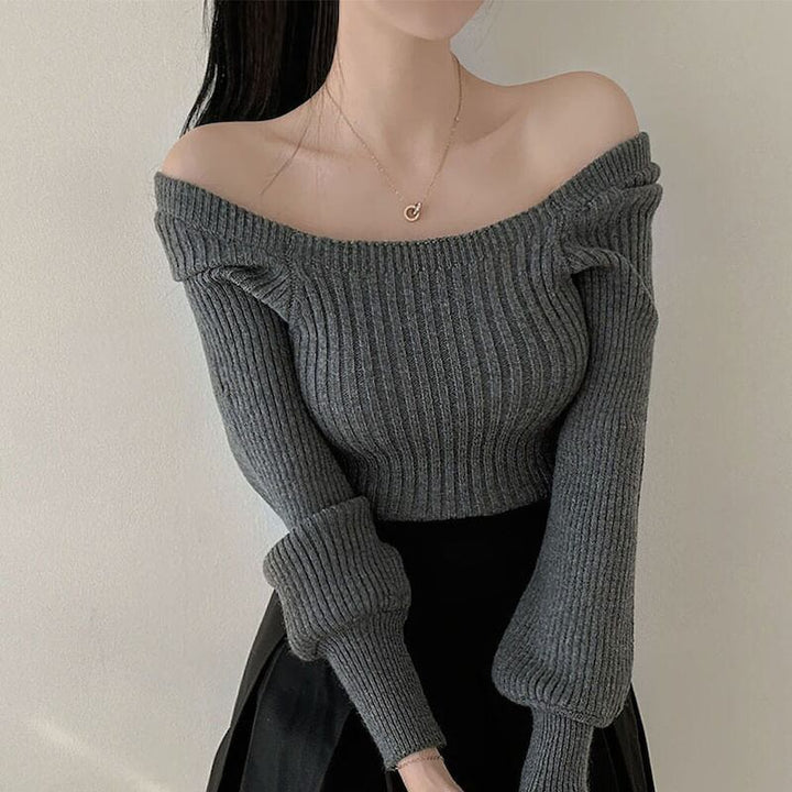 【tops】ランタンスリーブニットトップス　M18652
