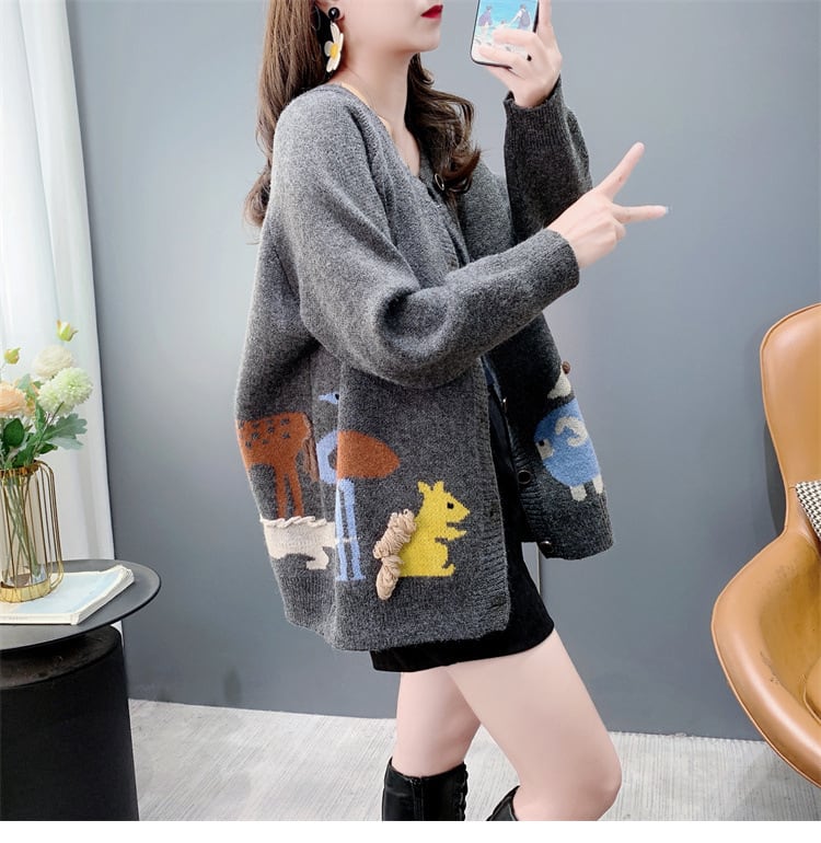 【outer】ジャカードニットカーデ　M27045