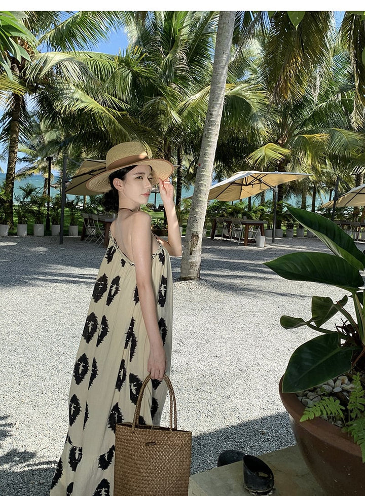 【dress】お洒落旅行レディースプリントワンピース　M16989