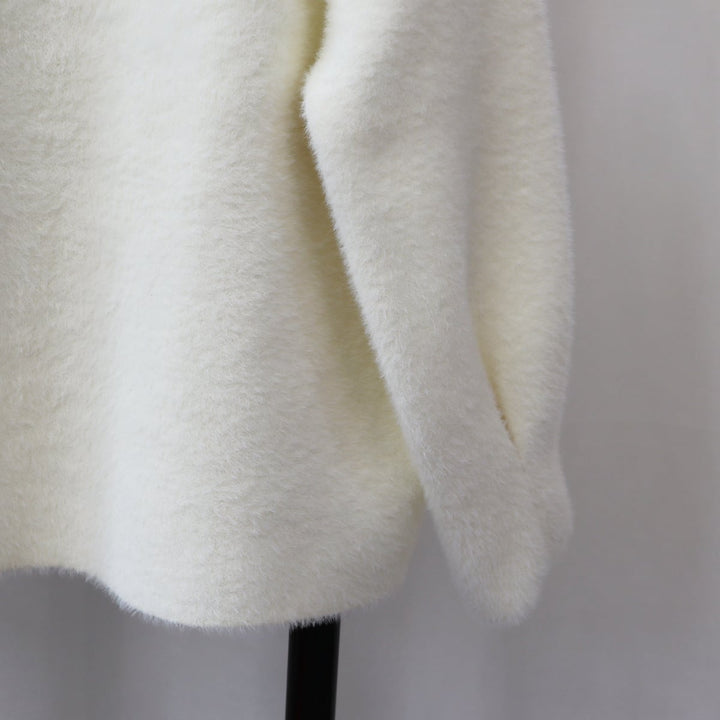 【outer】クルーネック配色ニットカーデ　M18313