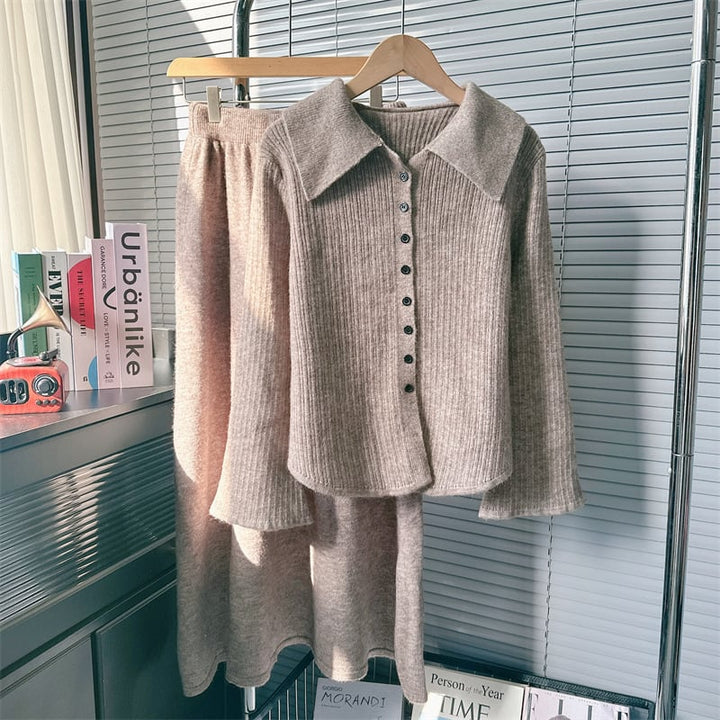 【set】ニットカーデ×スカートセット　M25689