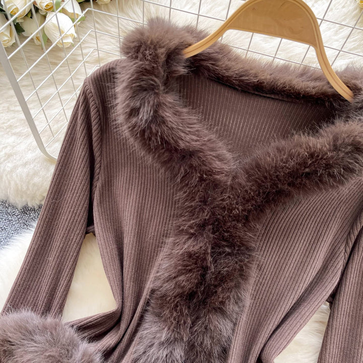 【tops】ファーニットトップス　N2777