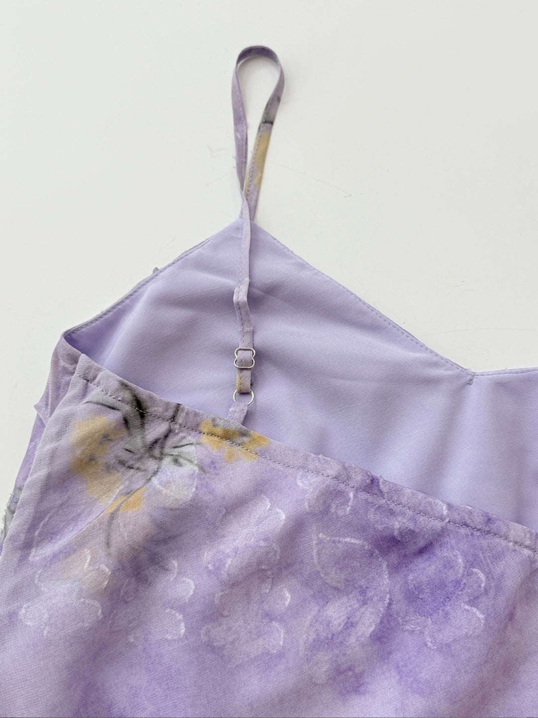 【dress】フラワー柄ギャザーフリルロングキャミワンピース Q8668