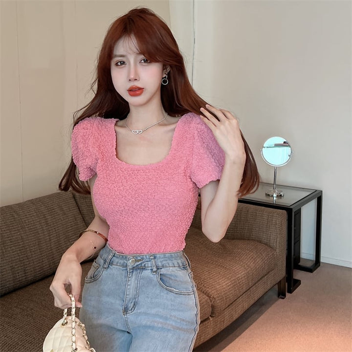【tops】パフスリーブTシャツ　M25094