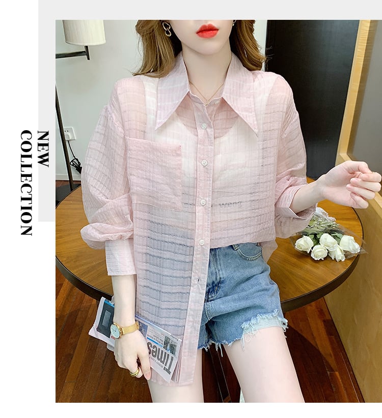 【tops】3色シャツトップス韓国系着心地良いゆったり　M16893