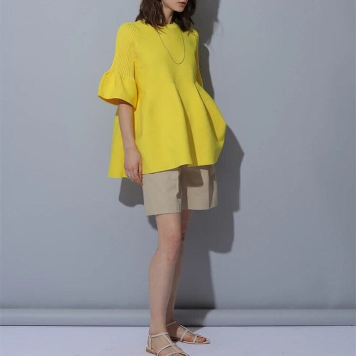 【tops】話題沸騰中人気アンブレラスリーブ着心地良いトップス　N-1649