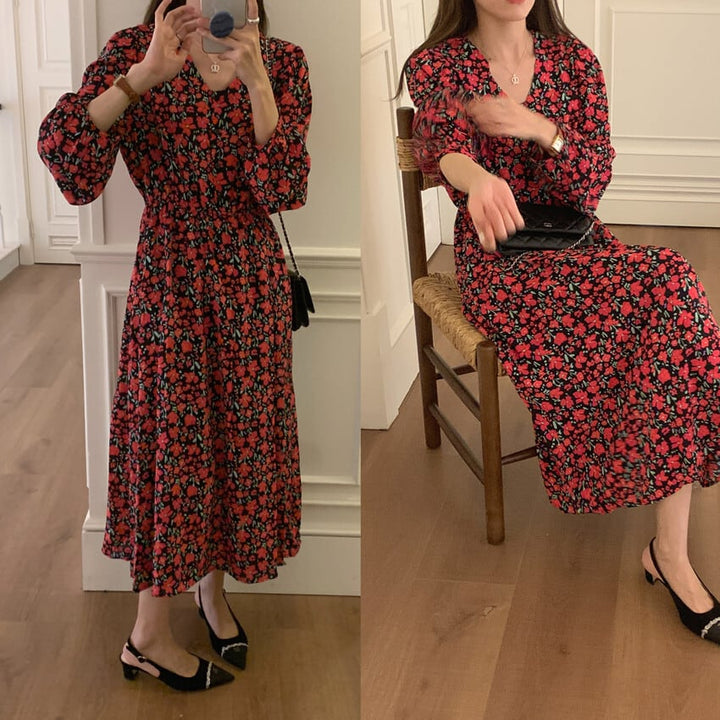 【dress】花柄ワンピース　M25685