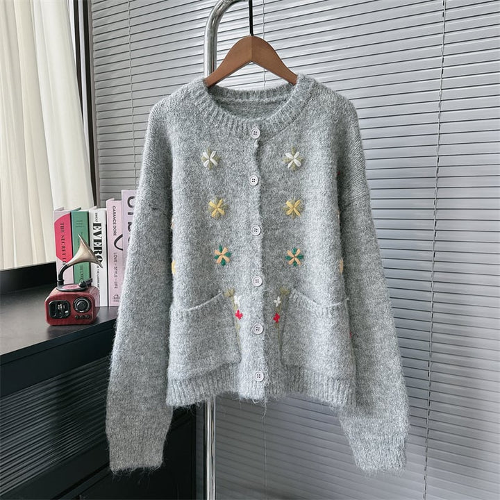【outer】刺繍ニットカーデ　M28819