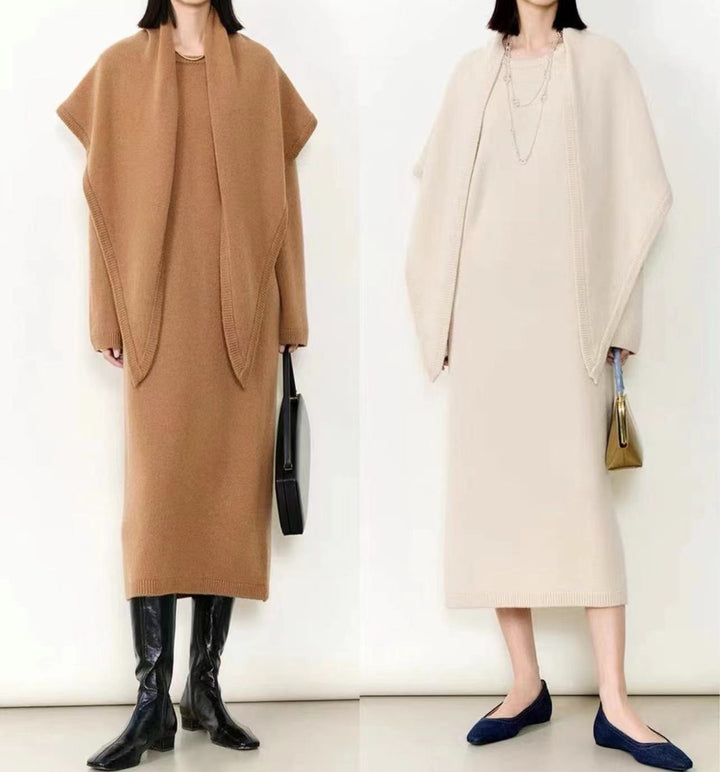 【set】無地ワンピース×ケープセット　M18158