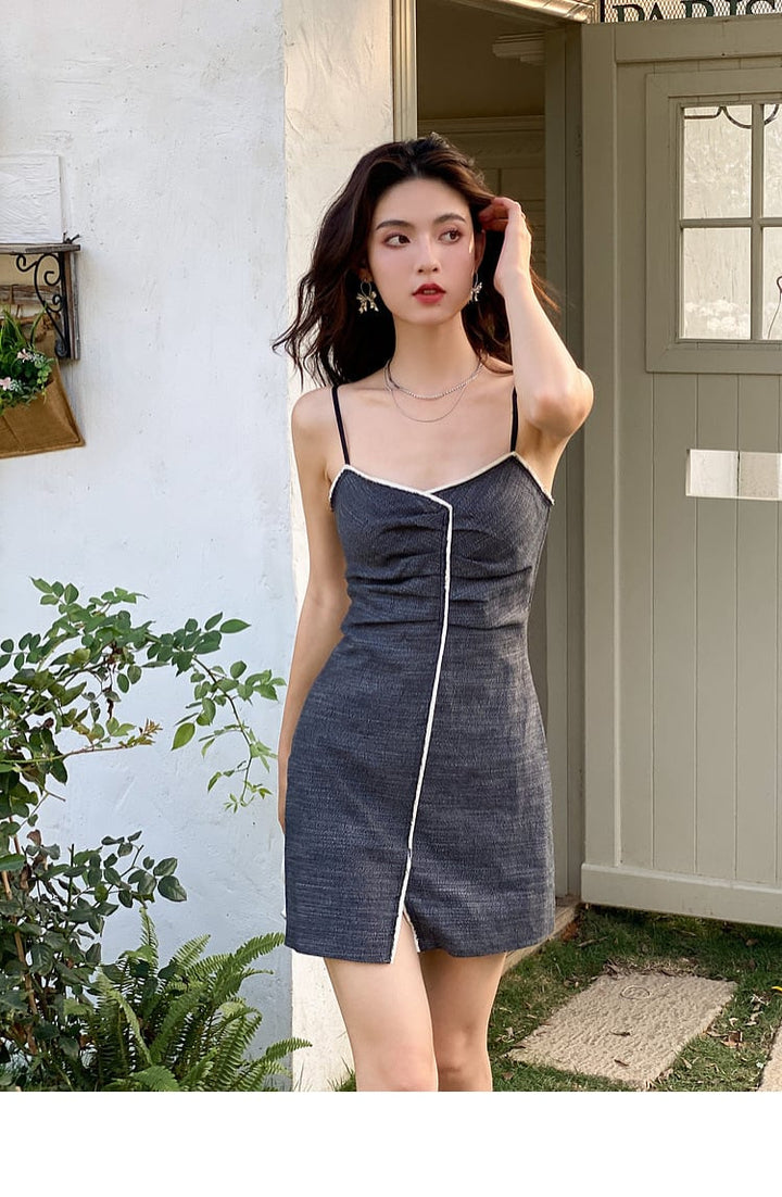 【dress】人気を独占中 セクシーキャミワンピース着瘦せ　M16750