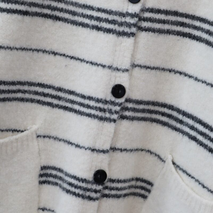 【outer】ボーダー柄ニットカーデ　M27397
