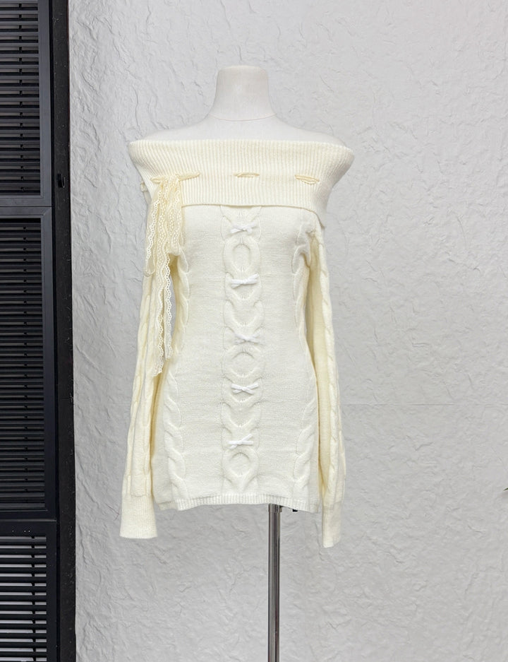 【dress】オフショルダーニットワンピース Q9226