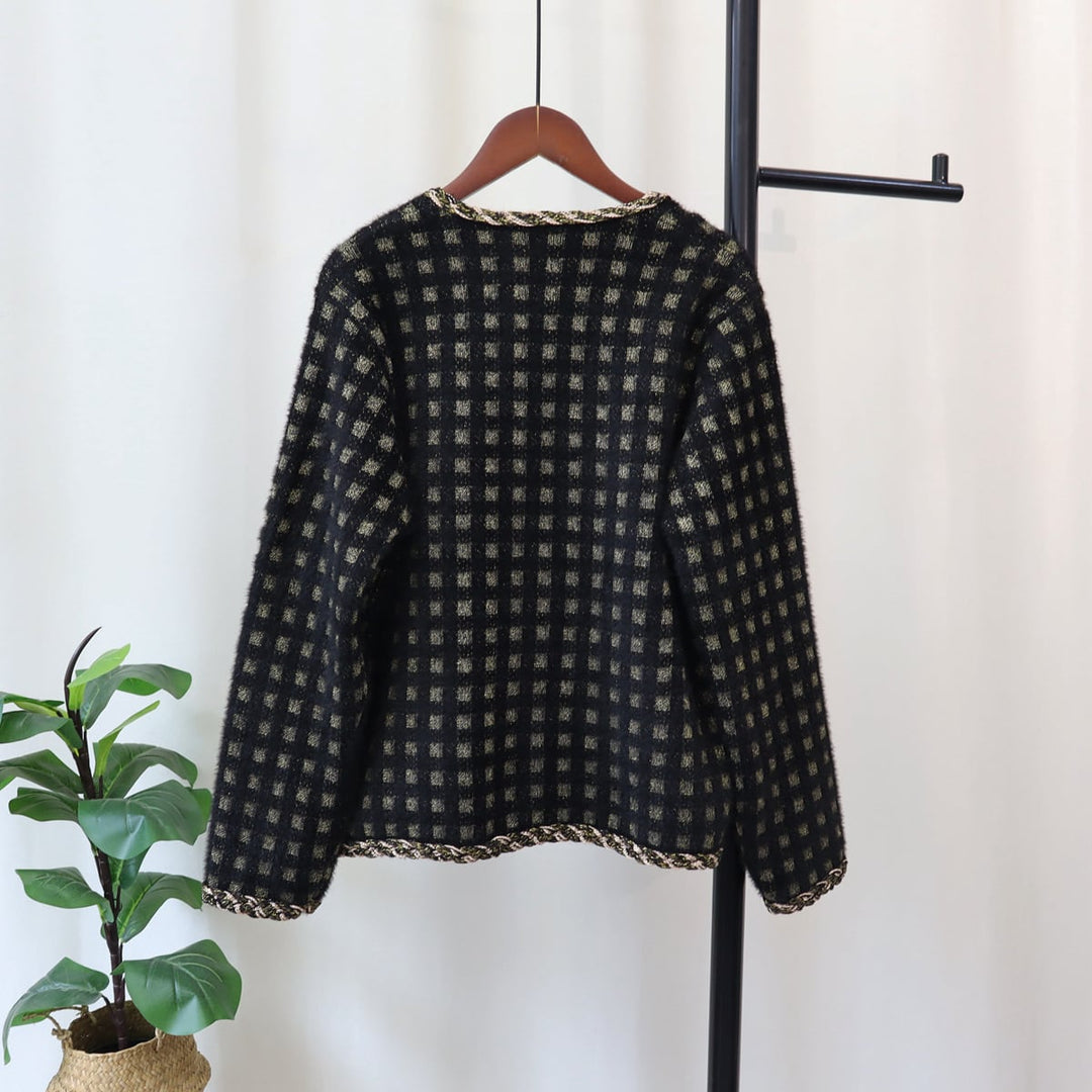 【outer】ダブルボタンニットカーデ　M18199