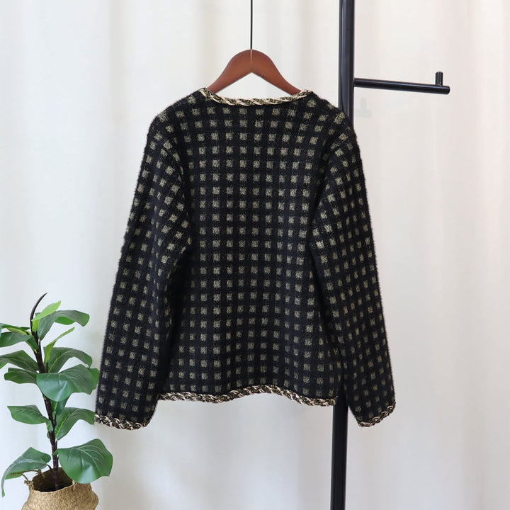 【outer】ダブルボタンニットカーデ　M18199