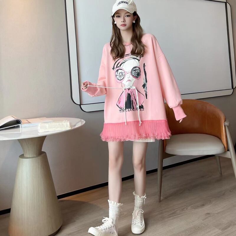 【tops】クルーネックドッキングパーカー　M18446