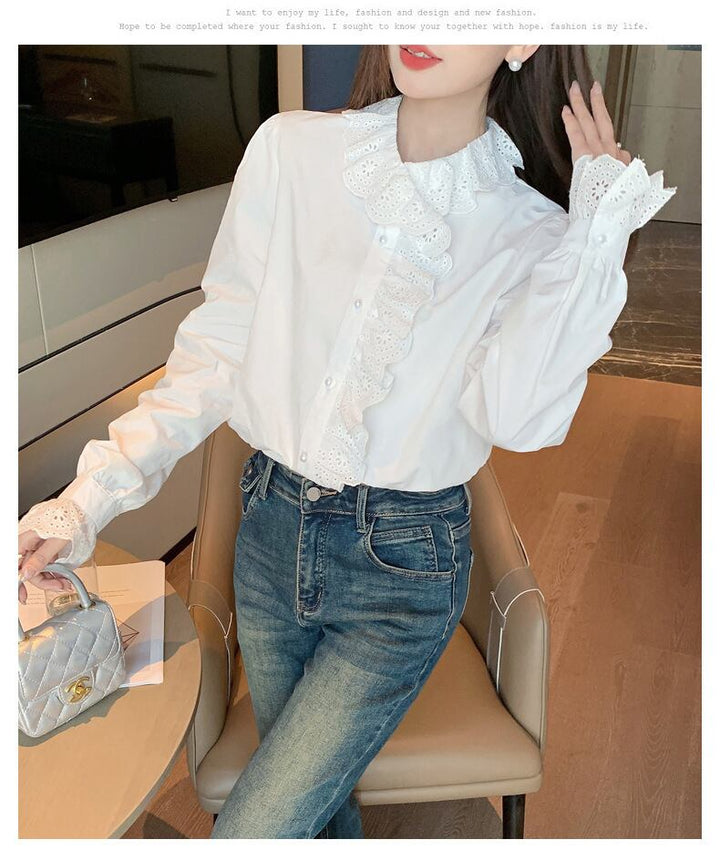 【tops】フリルシャツトップス　M29350