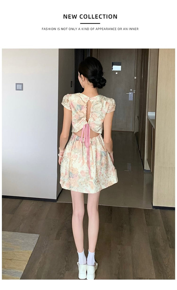 【dress】バックカットワークワンピース　M24054
