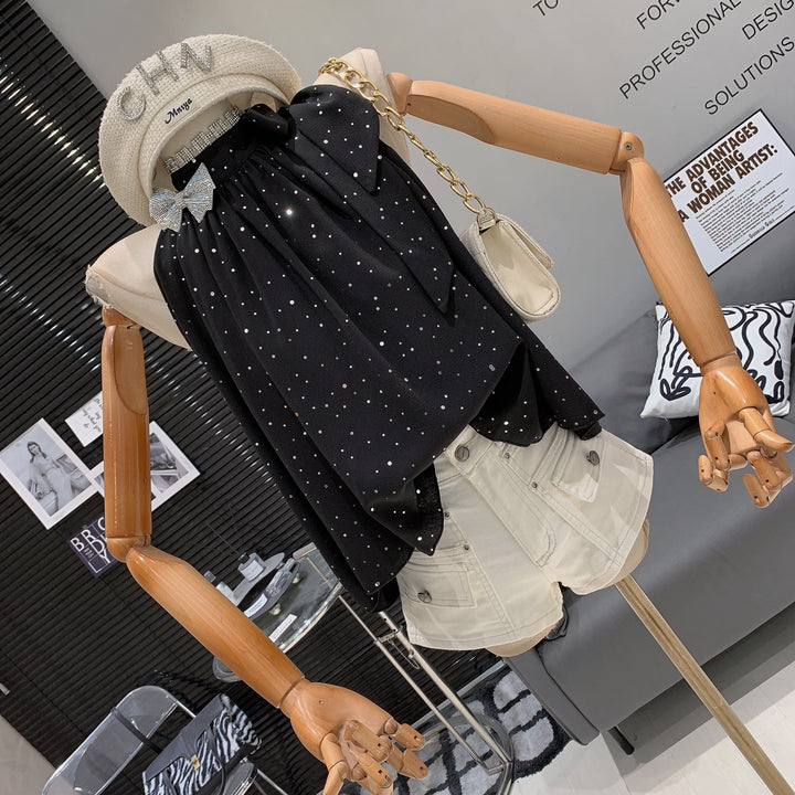 【tops】ノースリーブリボン付きトップス　M24982