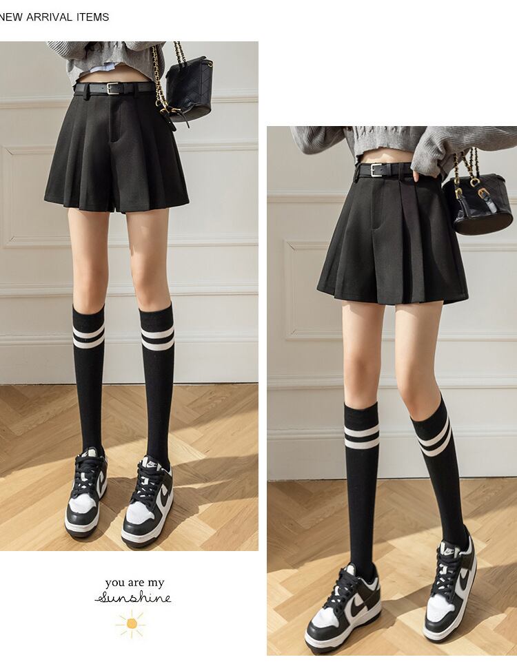 【bottoms】ハイウエストキュロットパンツ　M27765