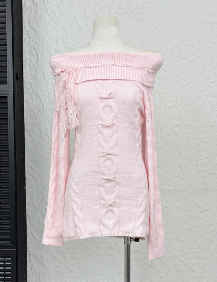 【dress】オフショルダーニットワンピース Q9226