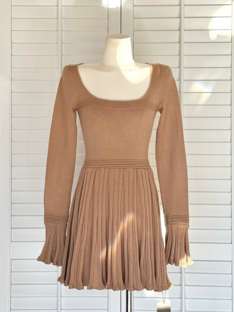 【dress】Aラインニットワンピース Q9323