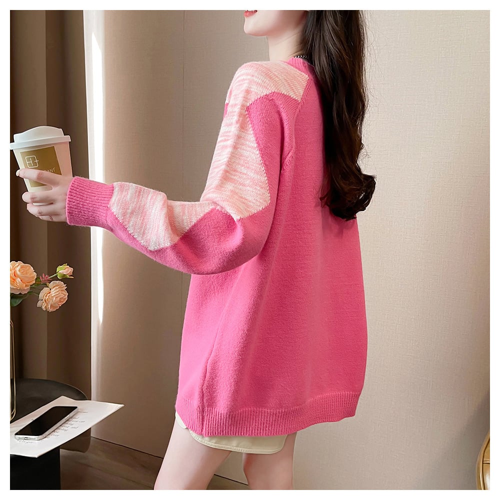 【tops】ジャカードニットセーター　M26572