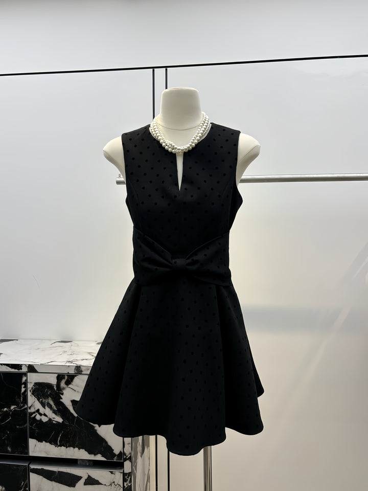 【dress】リボンドット柄ミニワンピース　N3586