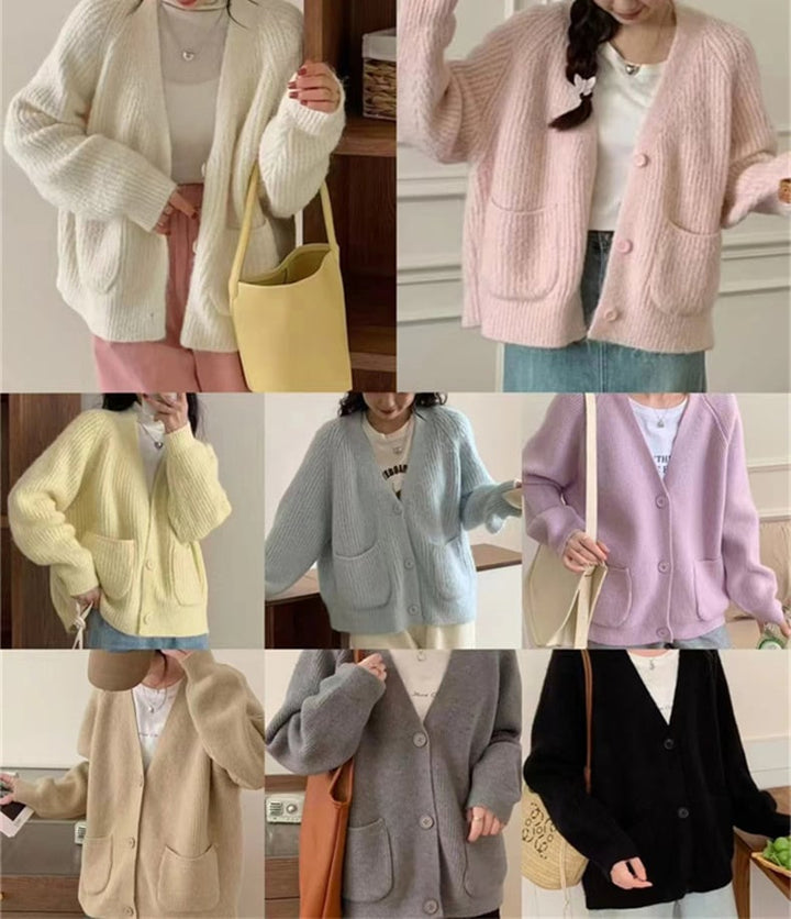 【outer】Vネックニットカーデ　M25852