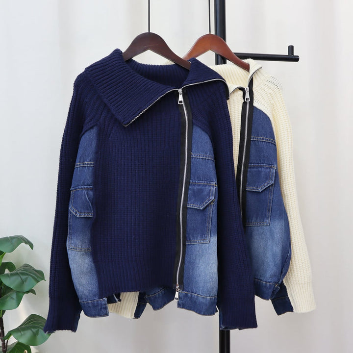 【outer】ドッキングニットカーデ　M21348