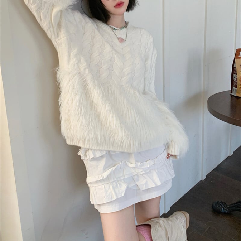 【tops】フェザーニットセーター　M18118