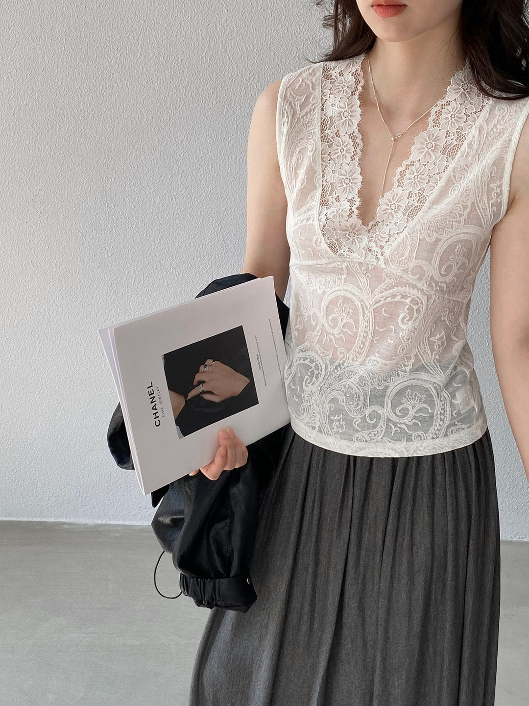 【tops】ノースリーブレーストップス Q8248
