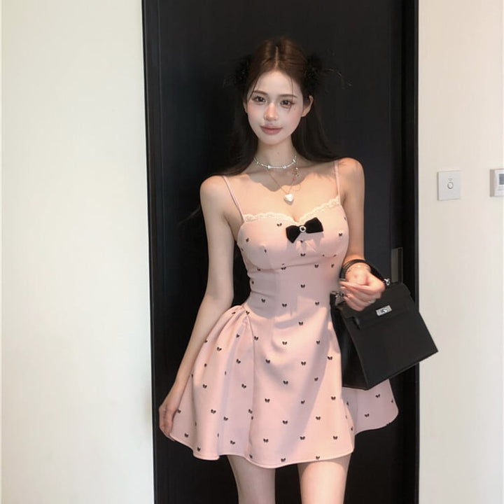 【dress】レース切り替えキャミワンピース　M30066