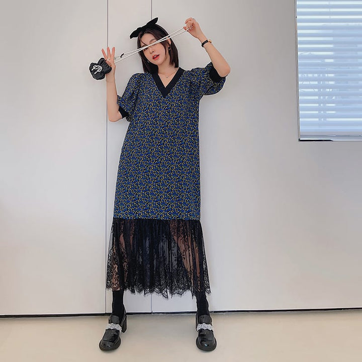 【dress】レース花柄ワンピース　M25158