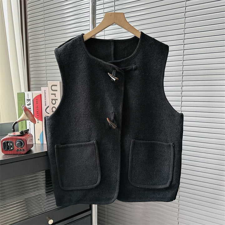 【tops】アウトポケットニットジレ　M18315