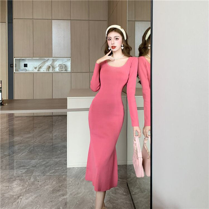 【dress】マーメイドニットワンピース　M18607
