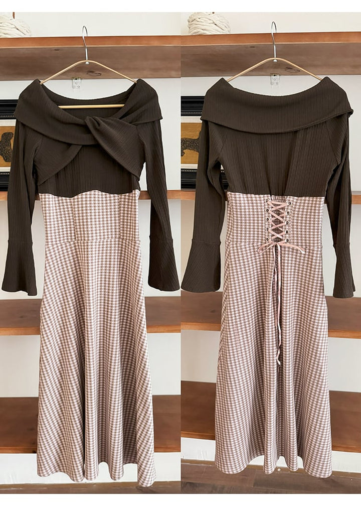 【dress】ツイストクロスドッキングワンピース 　N3398