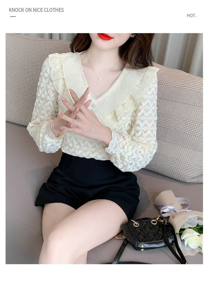 【tops】レースシャツトップス　M28634