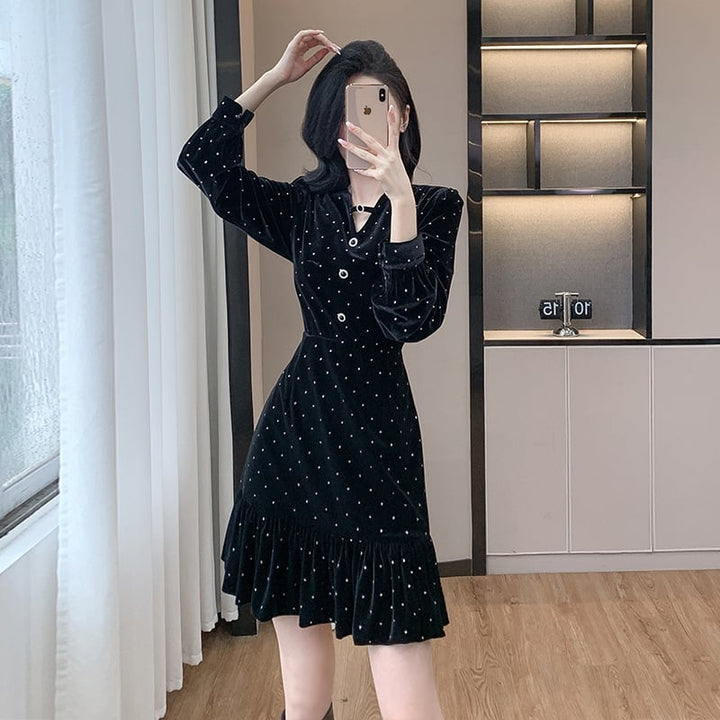 【dress】ドット柄ワンピース　M26485