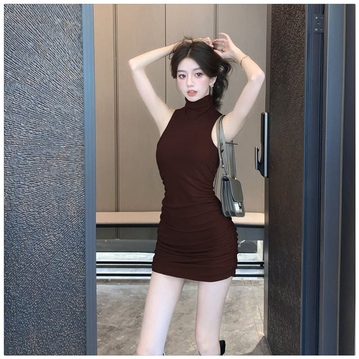 【dress】ノースリーブ裹起毛ワンピース　M28104