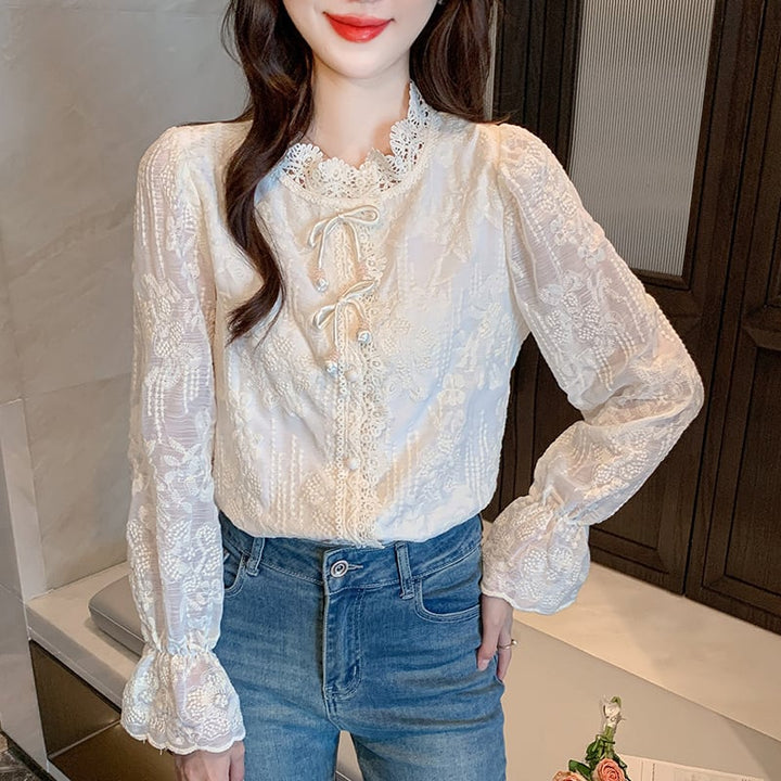 【tops】レースシャツトップス　M26568